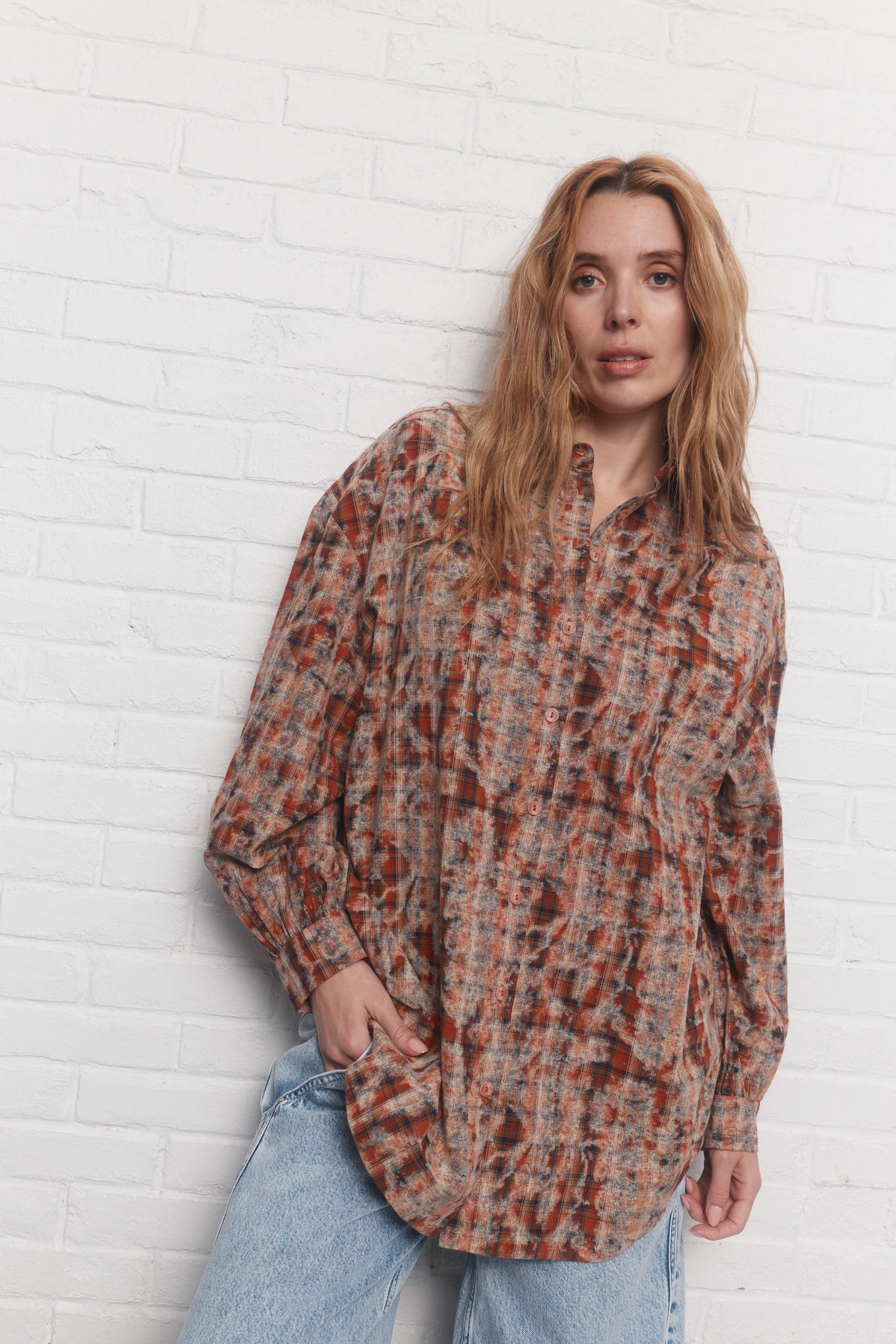 Oasis | Chemise orange à carreaux