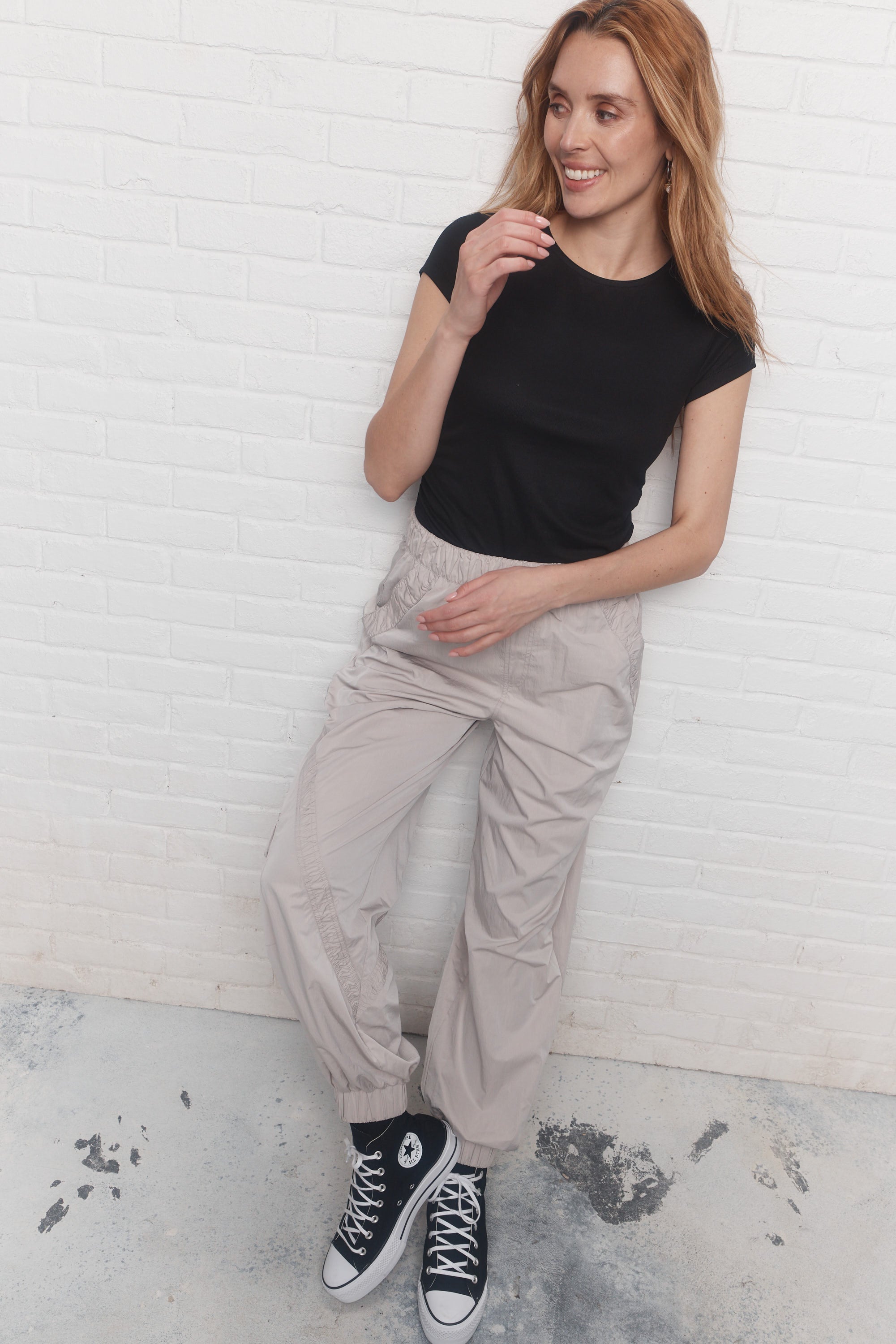 Rainy | Pantalon gris pâle ample