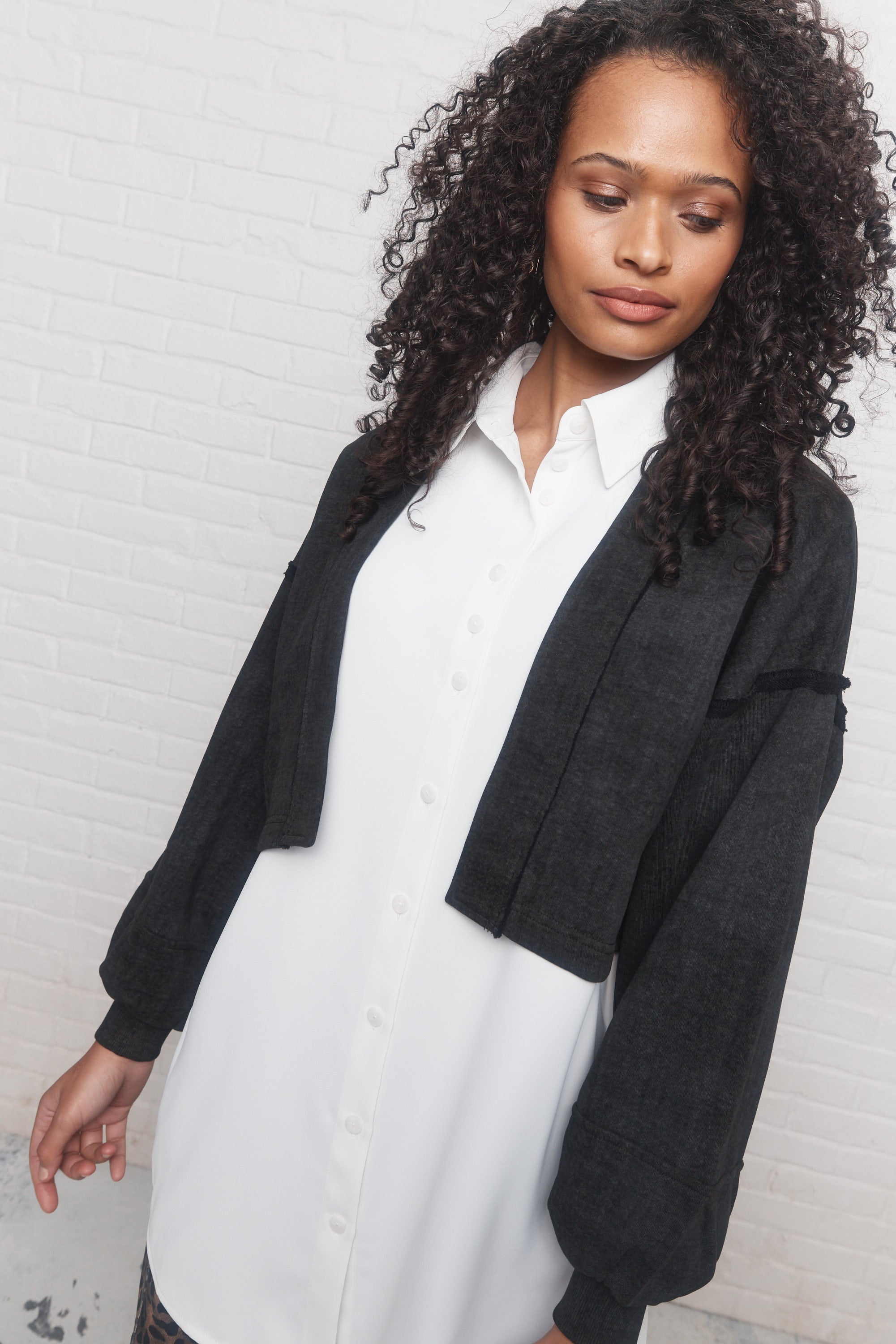 Wade | The washed black oversized jacket