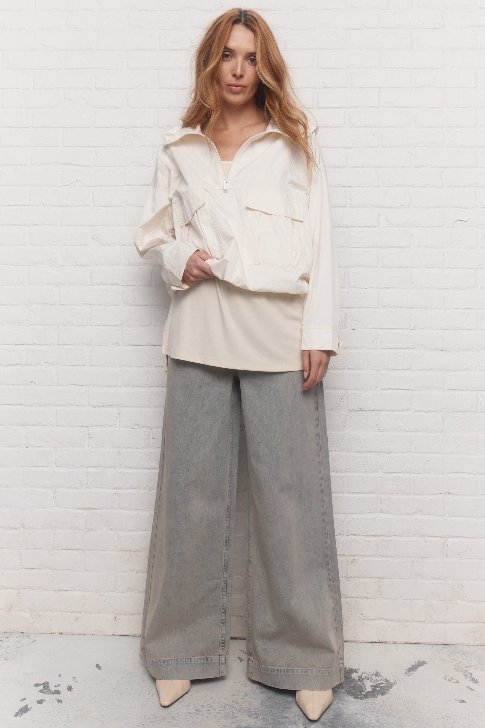 Caprio | Haut demi-zip crème