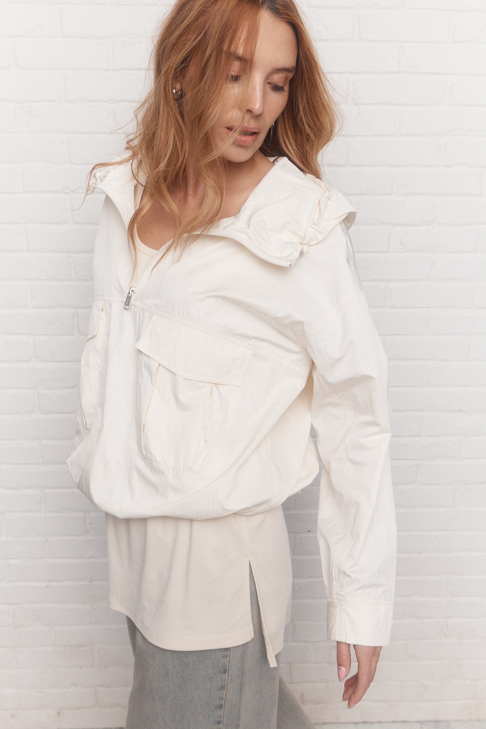 Caprio | Haut demi-zip crème