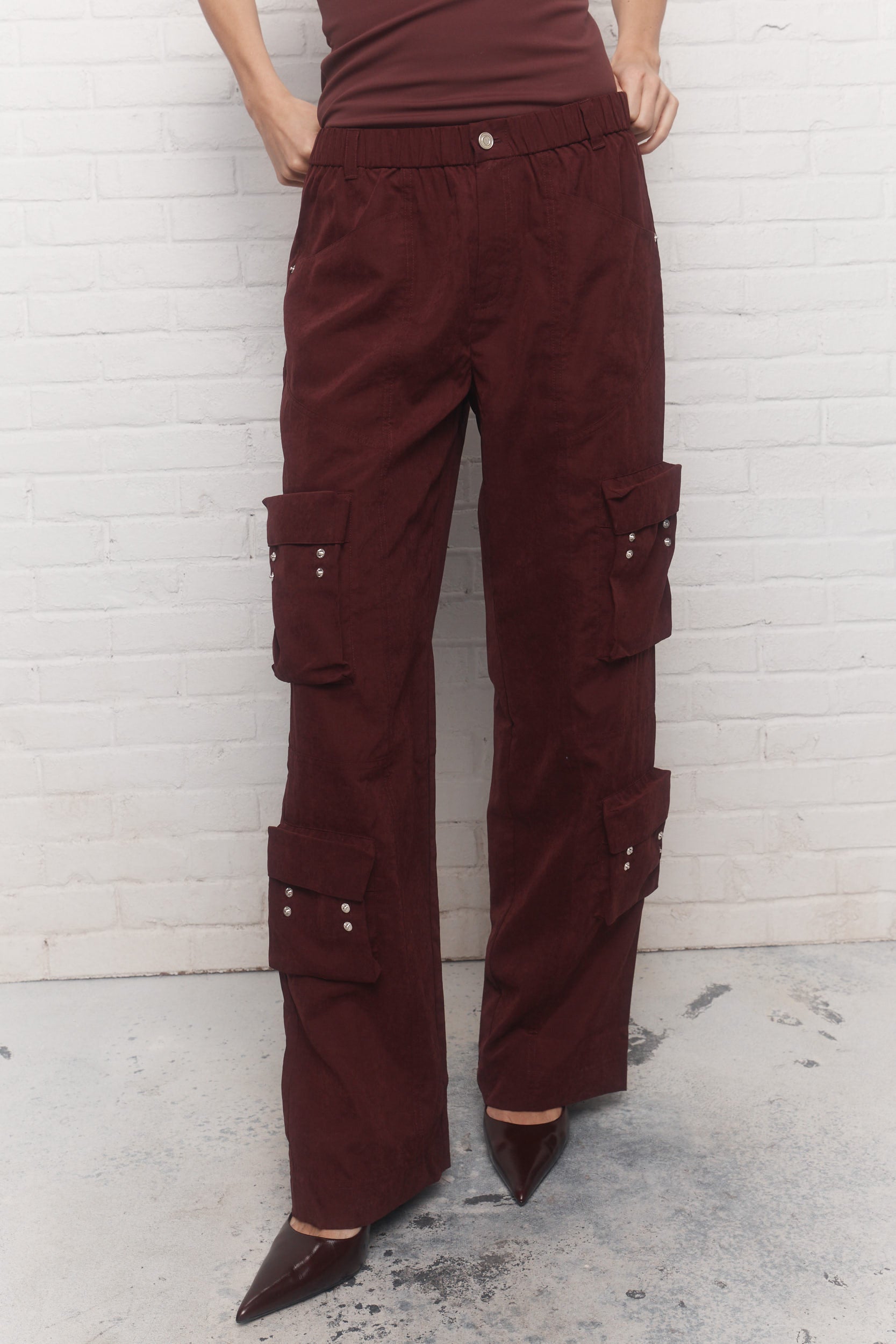 Gisele | Pantalon cargo prune