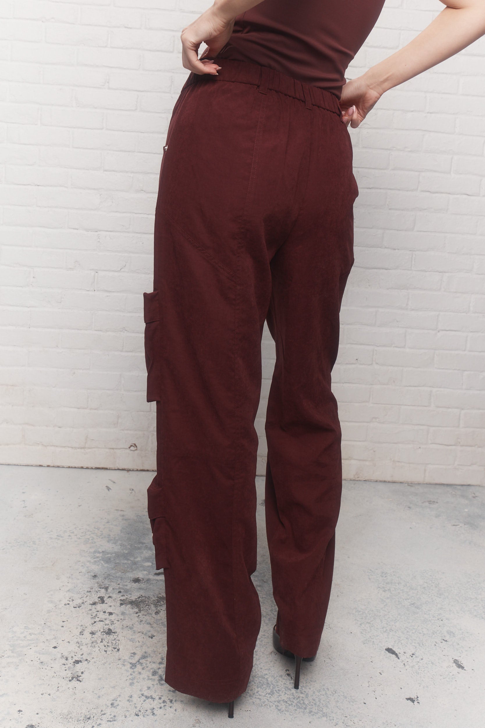 Gisele | Pantalon cargo prune