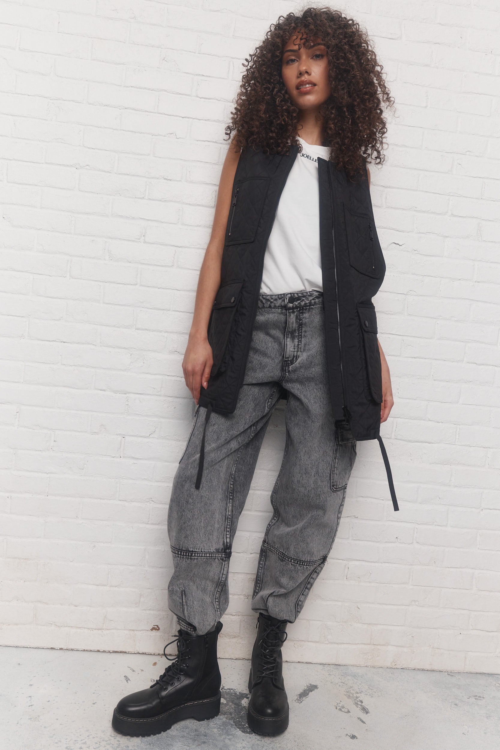 Janet | Le jean gris délavé à coupe ballon