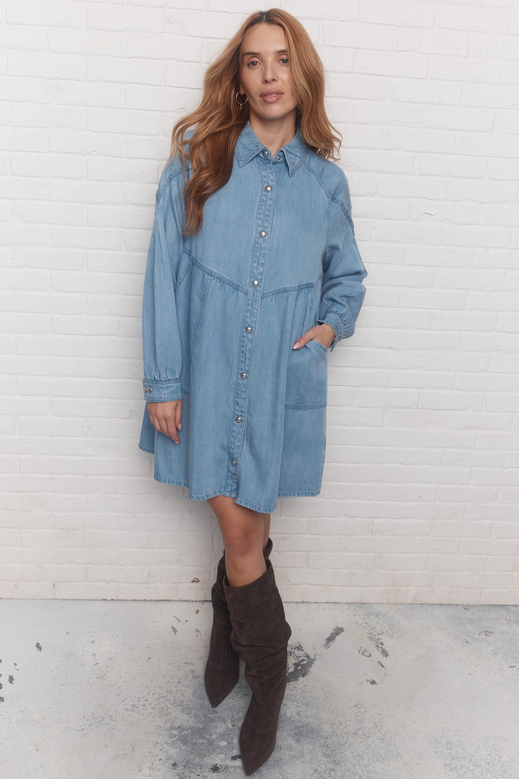 Jolene | Robe bleu délavé