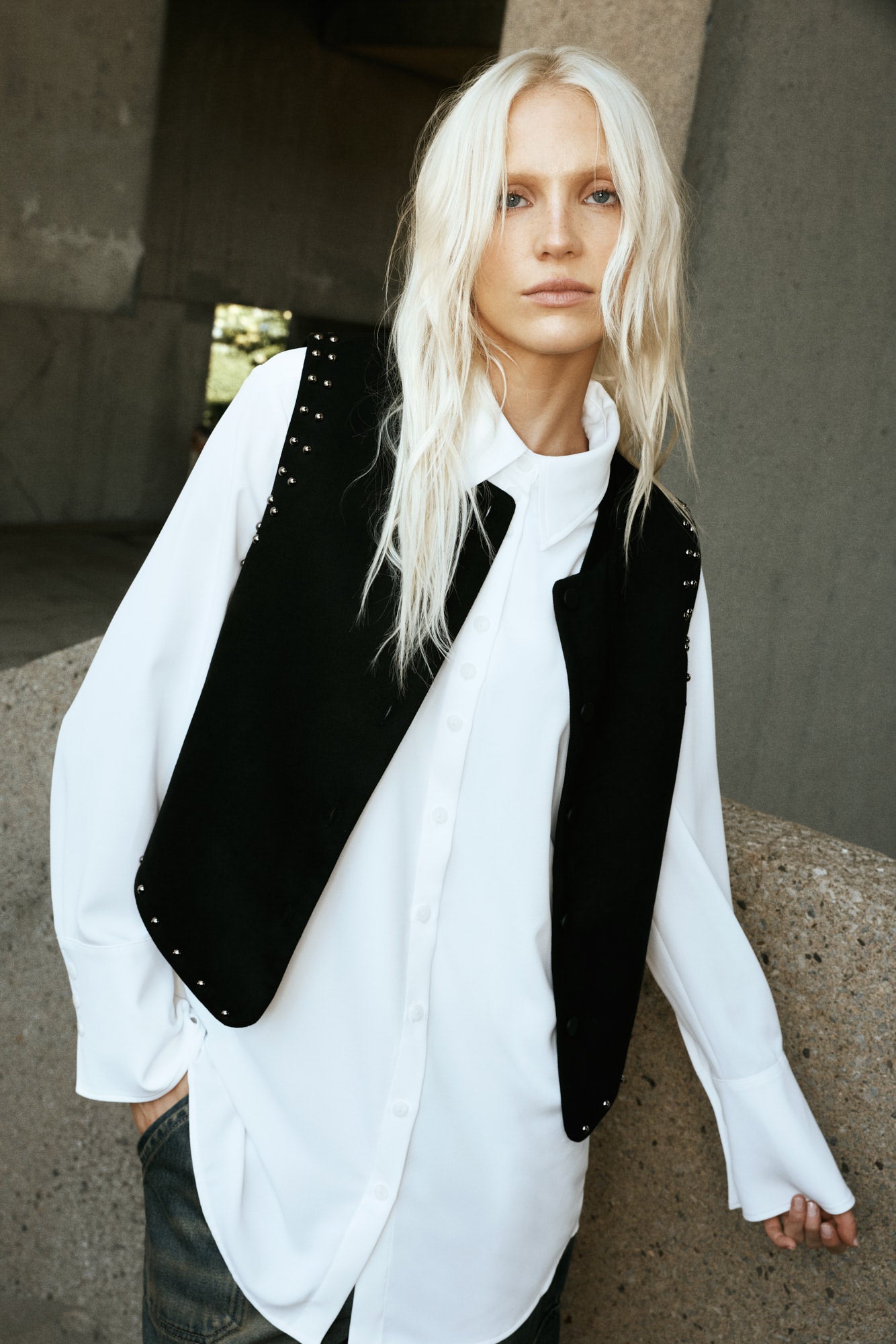 Cillian | Black Faux Suede Rivet Jacket