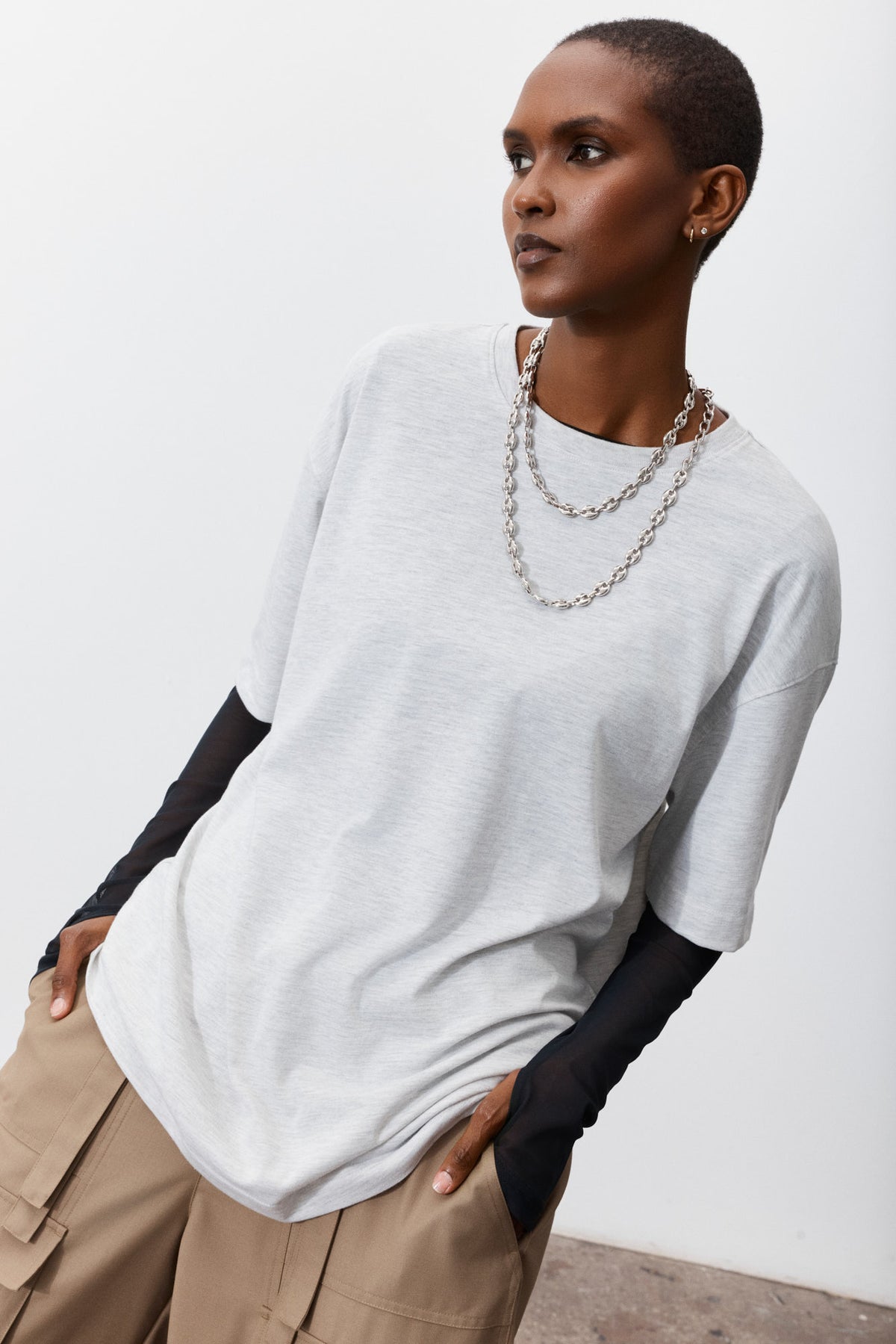 Jolie | T-shirt ample gris