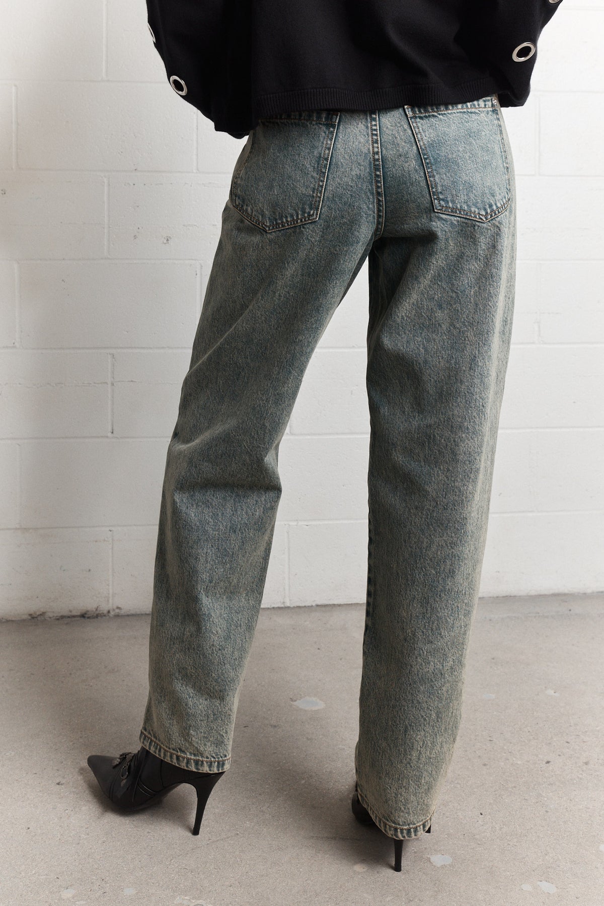 Haru | Jean ample bleu délavé