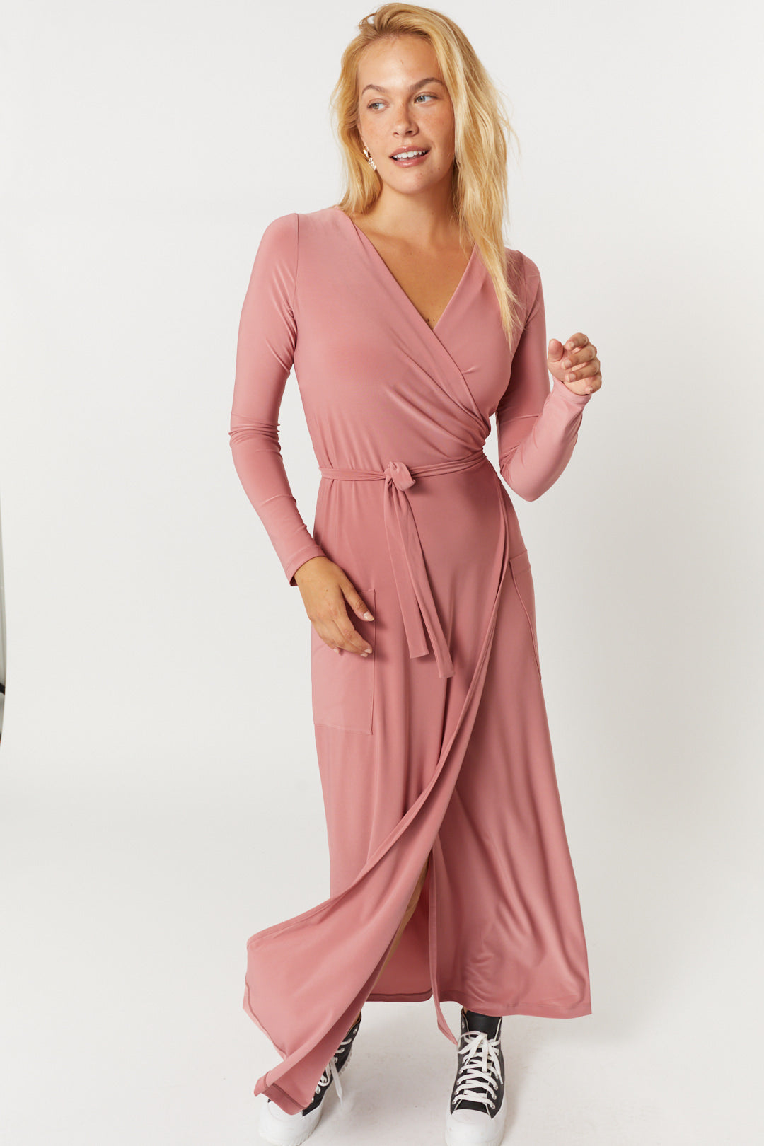 Robe portefeuille rose
