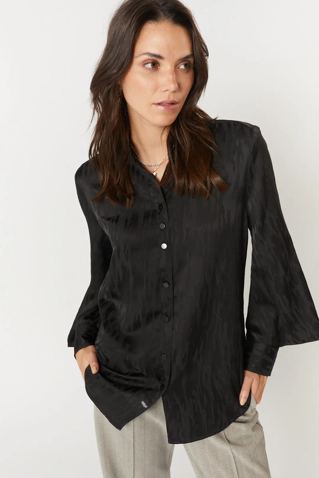 Chemise noire manches longues pour femme Blake JOELLE Collection