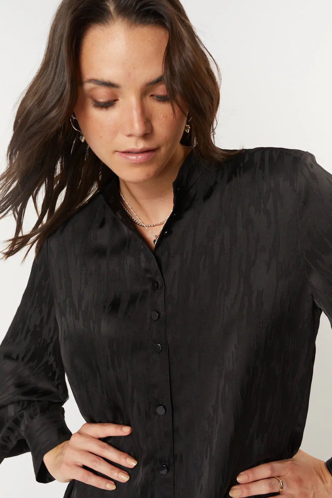 Chemise noire manches longues pour femme Blake JOELLE Collection