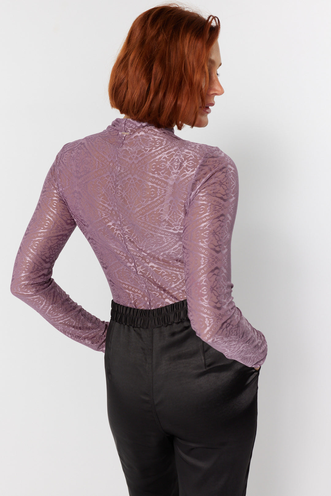 Purple textured lace sweater | ginger