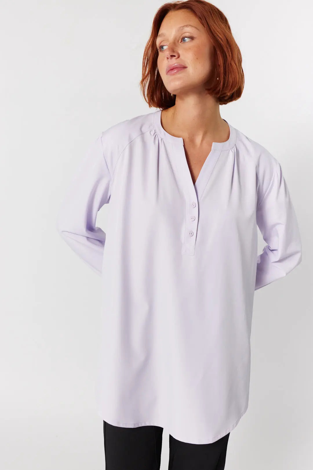 Blouse lilas à encolure boutonnière | Tyllie JOELLE Collection