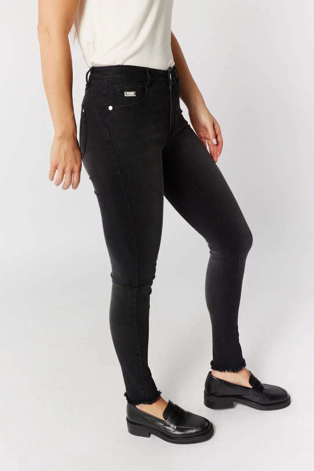 Jean noir discount skinny taille haute