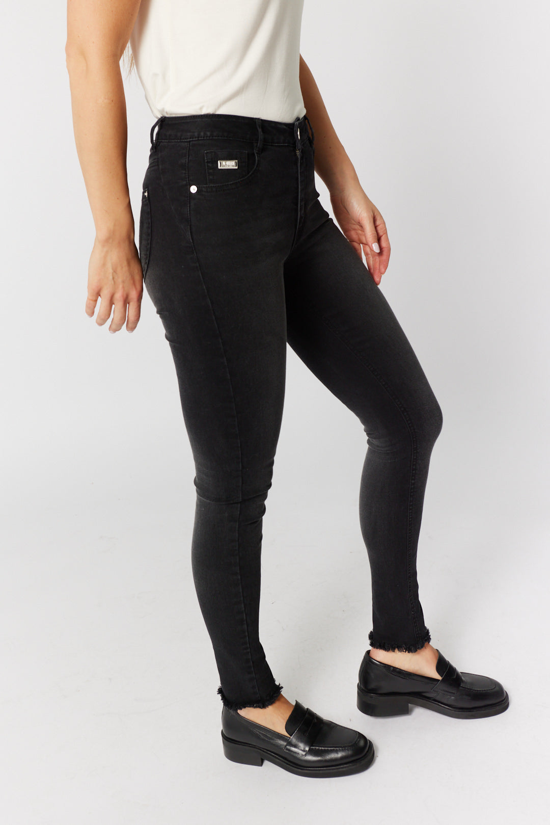 Jeans noir skinny taille haute | Ilkem