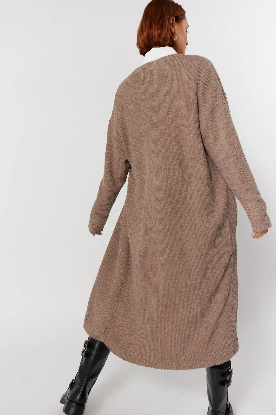 Veste gris taupe longue | Leenie JOELLE Collection