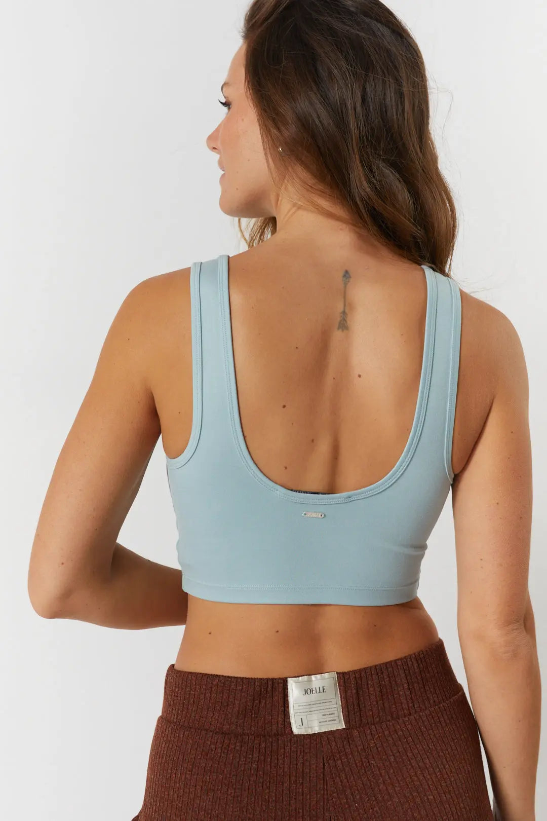 Camisole détente courte bleue à encolure carrée arrondie | True JOELLE Collection