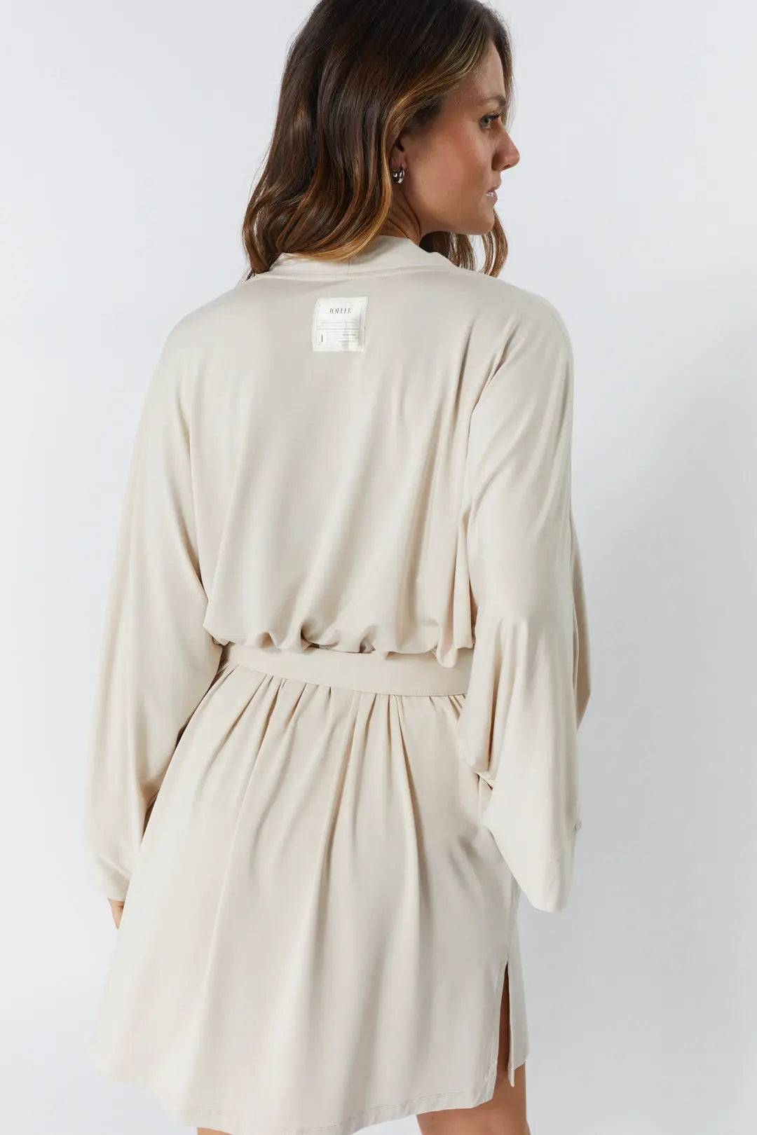 Peignoir détente beige ample en bamboo | Idalia JOELLE Collection
