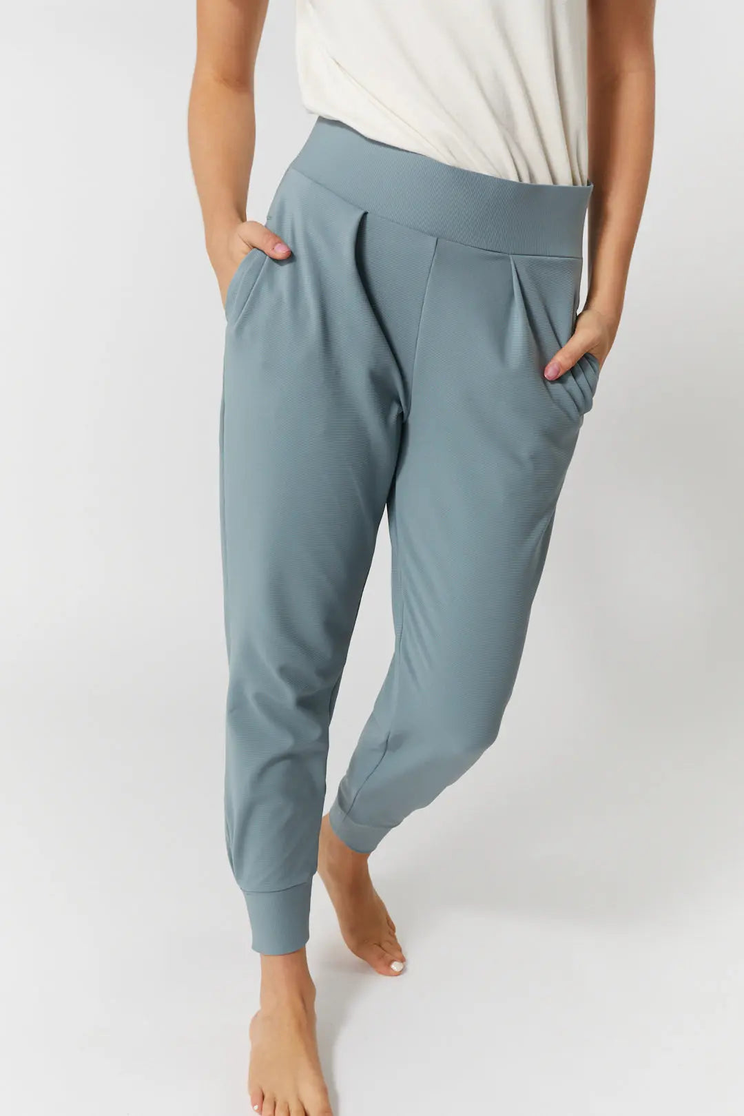 Pantalon détente bleu taille haute | Remy JOELLE Collection