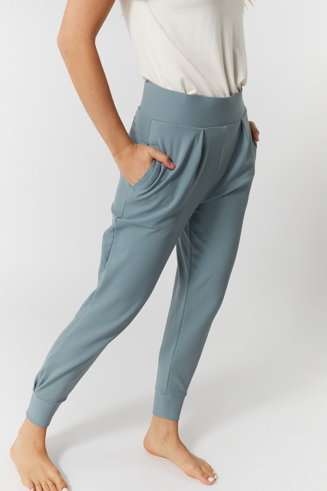 Pantalon Détente Bleu Taille Haute Pour Femme Remy JOELLE, 44% OFF