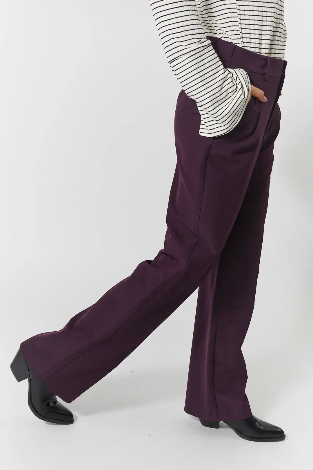 Pantalon mauve fonc pour femme Andrew JOELLE Collection