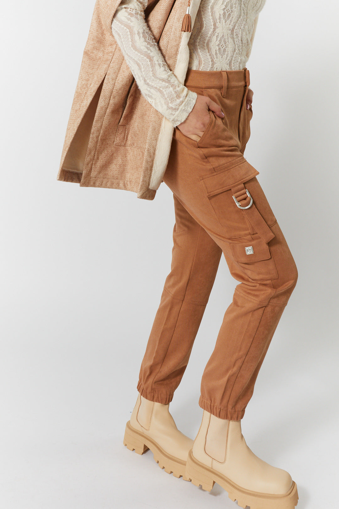 Textured tan pants | Daphne