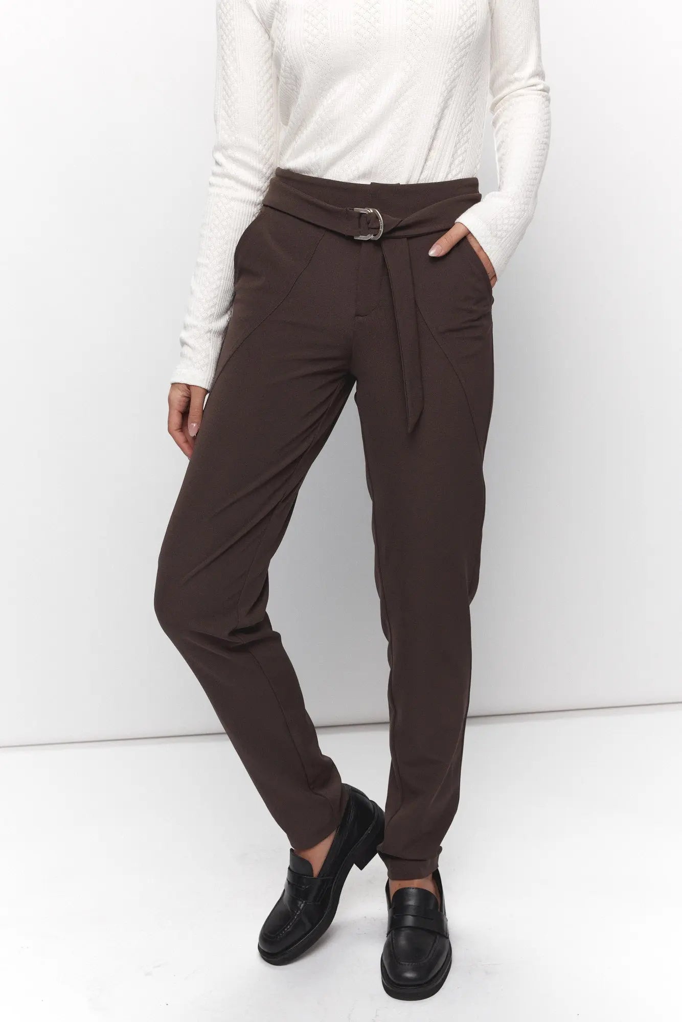 Pantalon marron | Florane JOELLE Collection