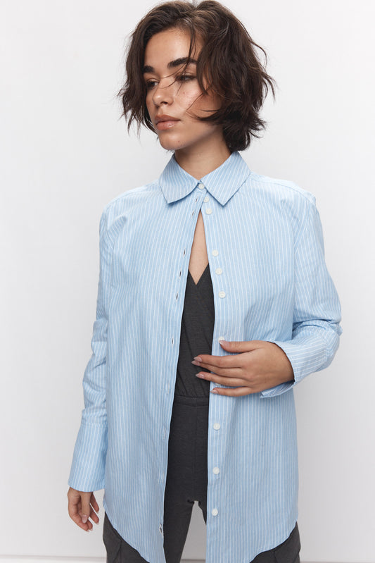 Chemise bleue à rayures | Valentine JOELLE Collection