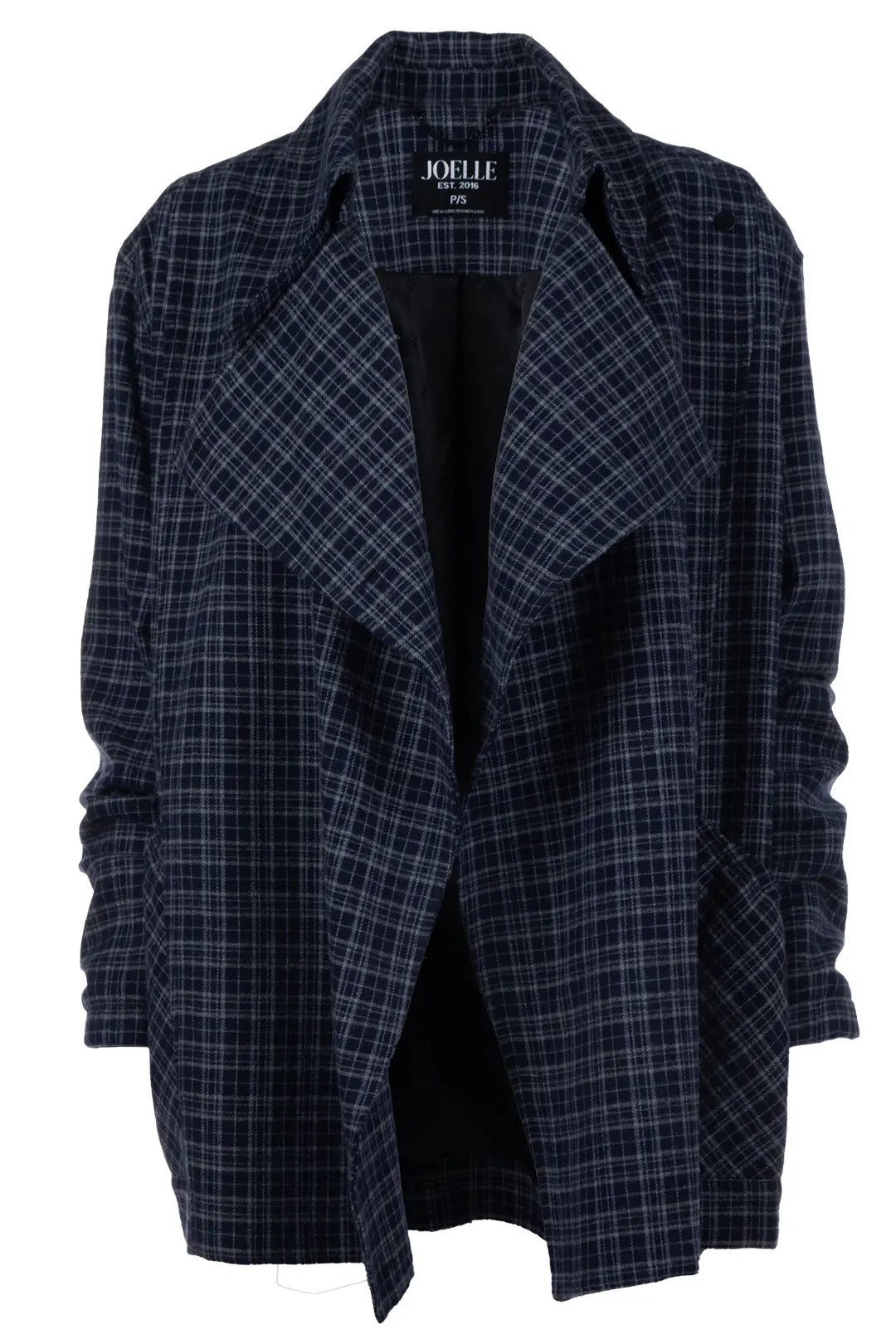 Dimitri | Manteau plaid bleu foncé JOELLE Collection