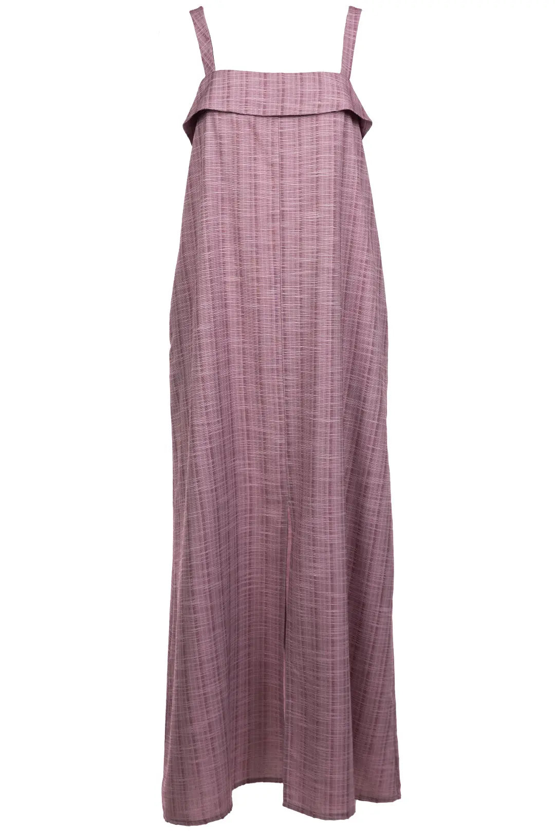 Robe rose lignée bourgogne | Evelyne