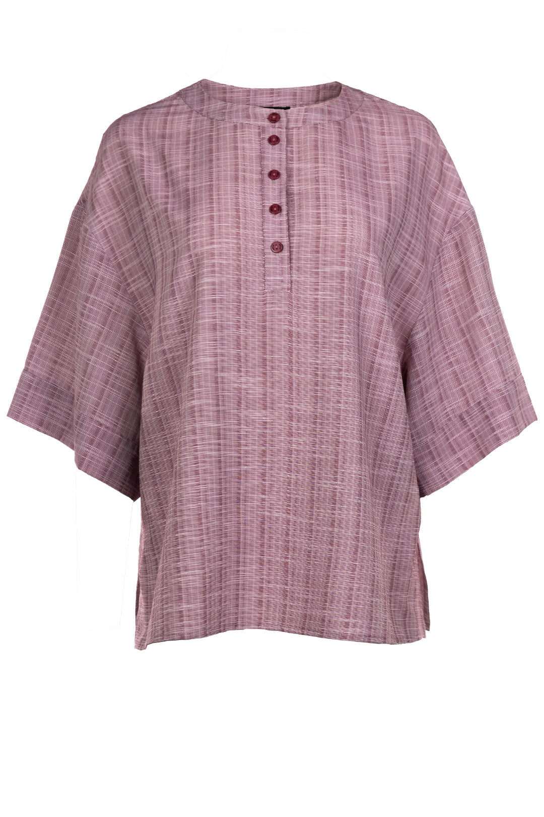 Chemise rose lignée bourgogne | Iron JOELLE Collection