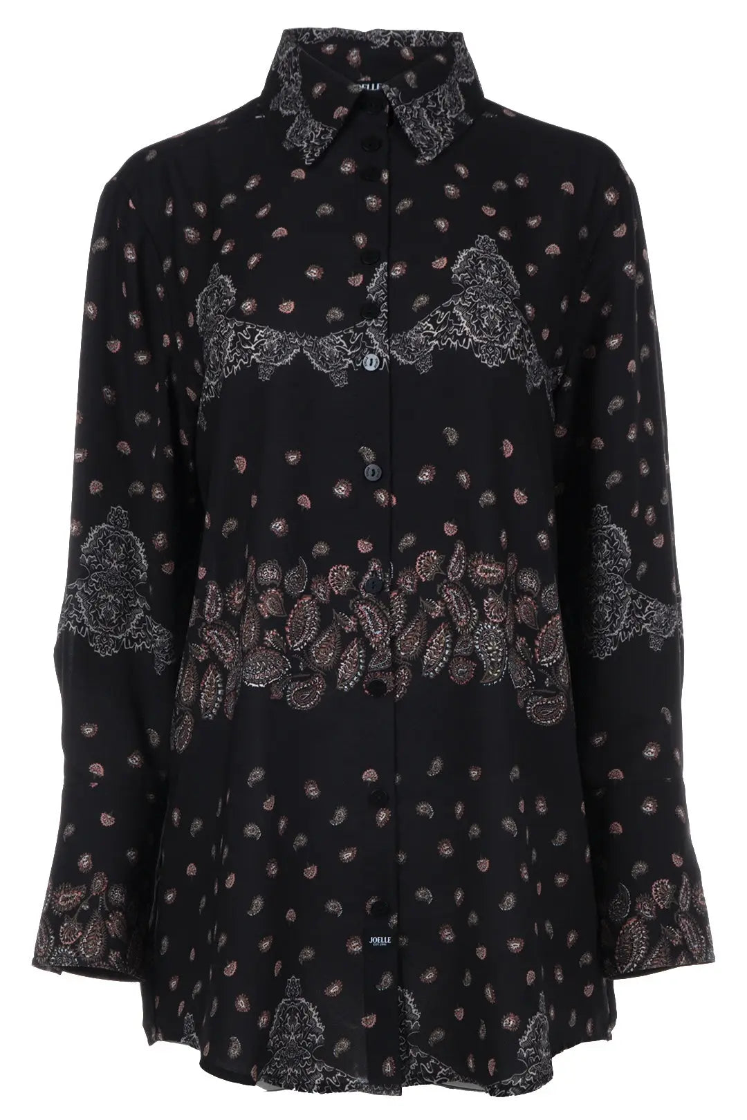 Valentine | Chemise noire imprimé paisley JOELLE Collection