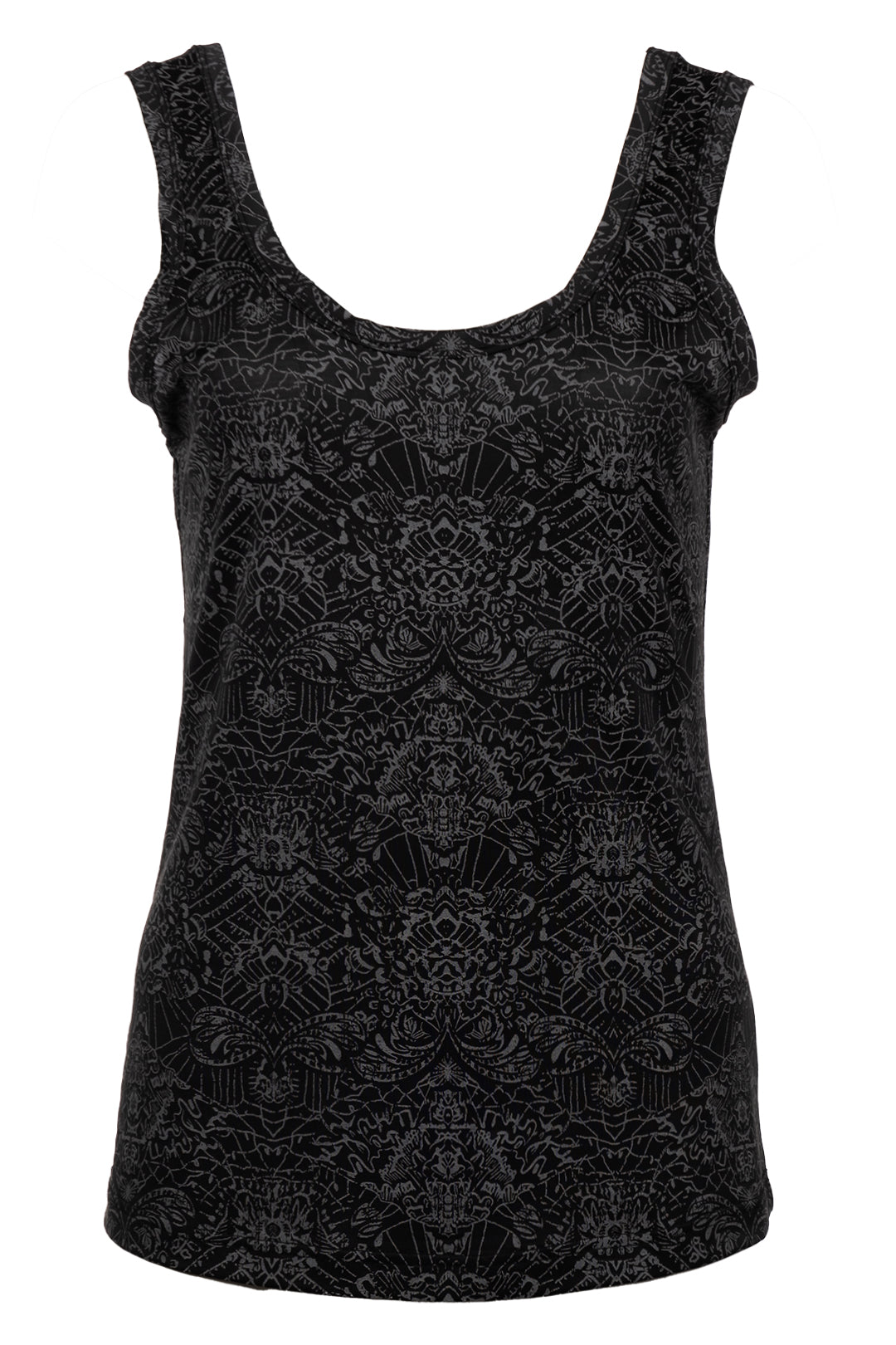 Camisole noire à motif | Levine JOELLE Collection