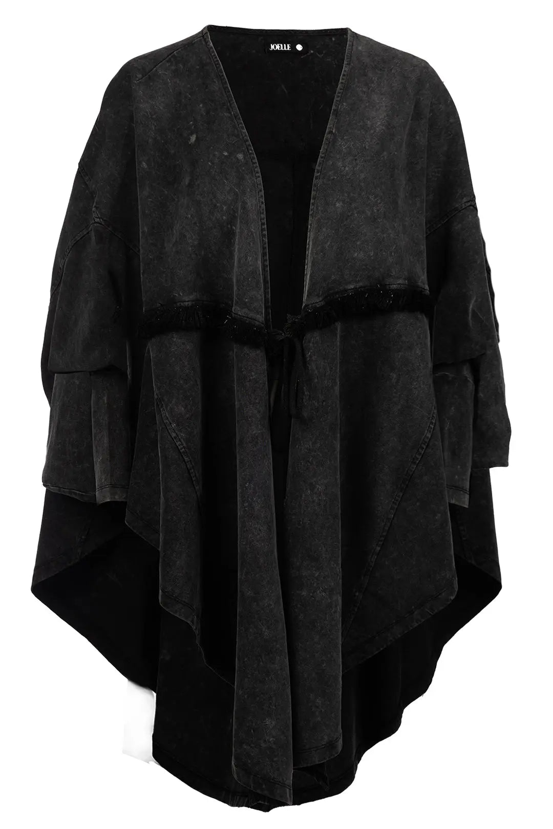 Poncho noir effet delavé | Odile JOELLE Collection