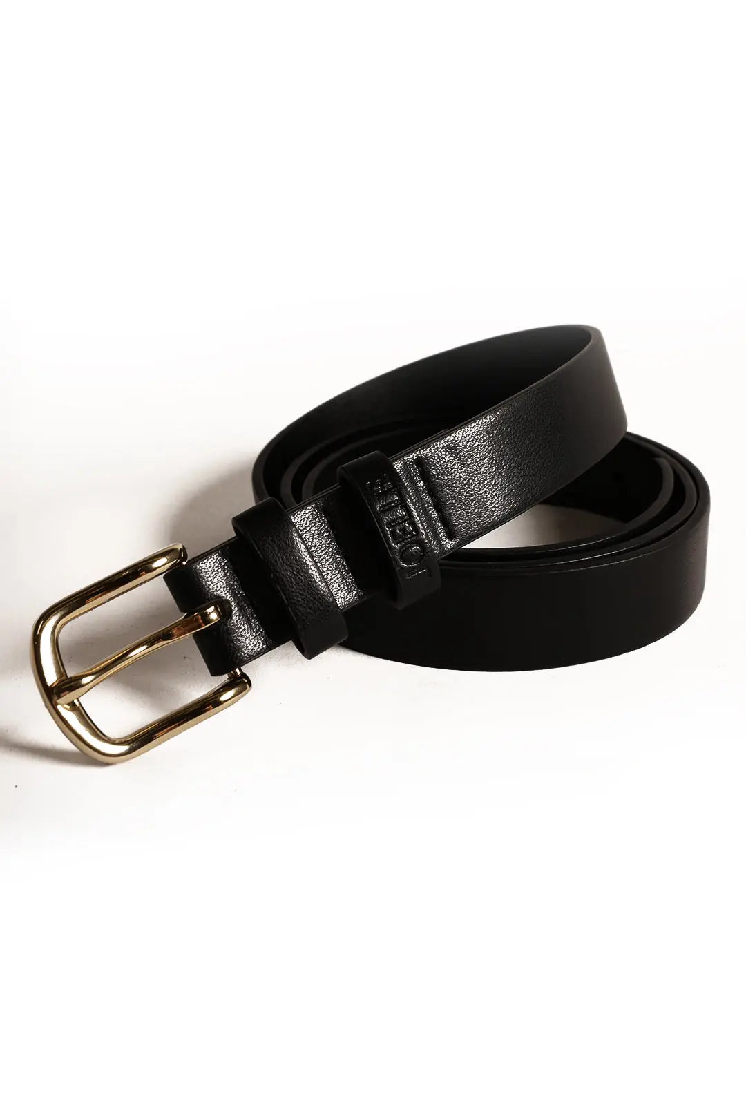 Erma | Ceinture mince noire or JOELLE Collection