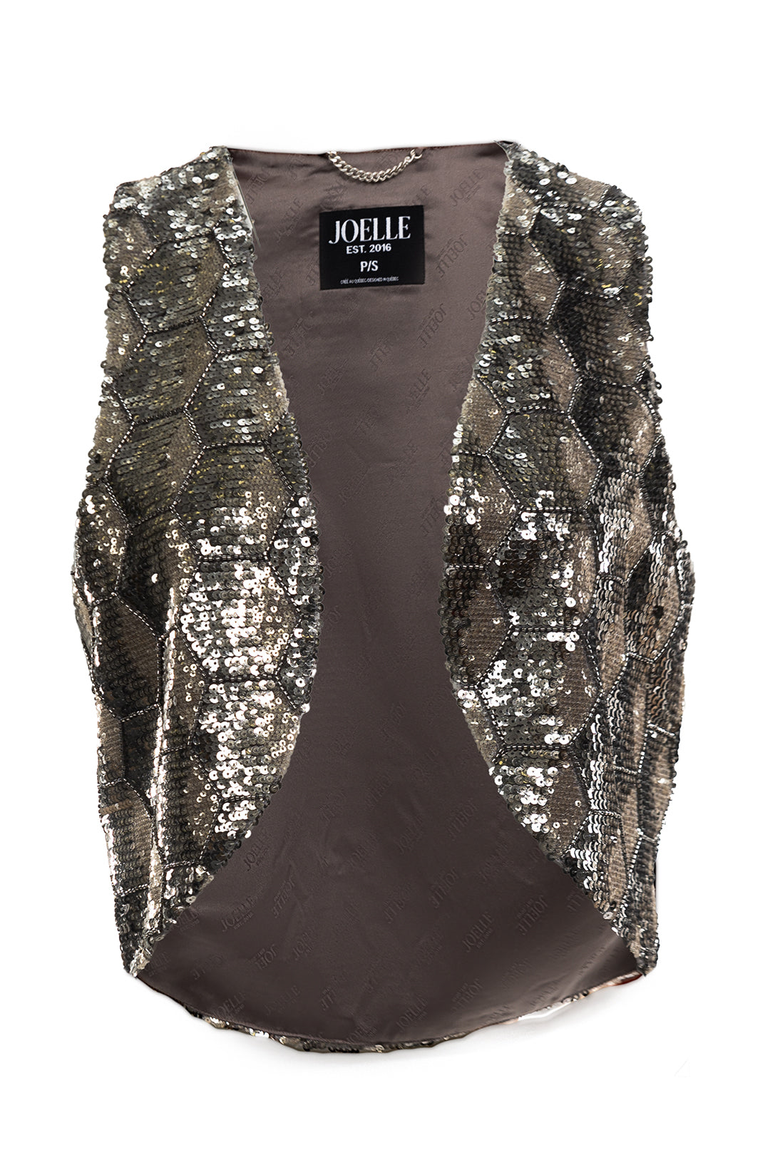 Amara | Veste à paillettes argent JOELLE Collection