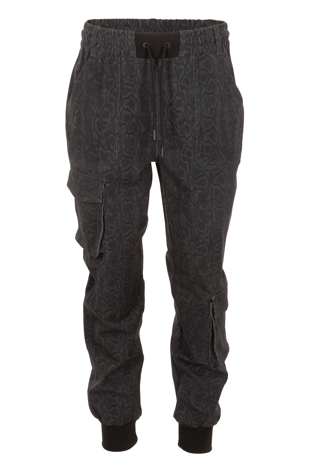 Matias | Pantalon cargo noir et vert effet serpent JOELLE Collection