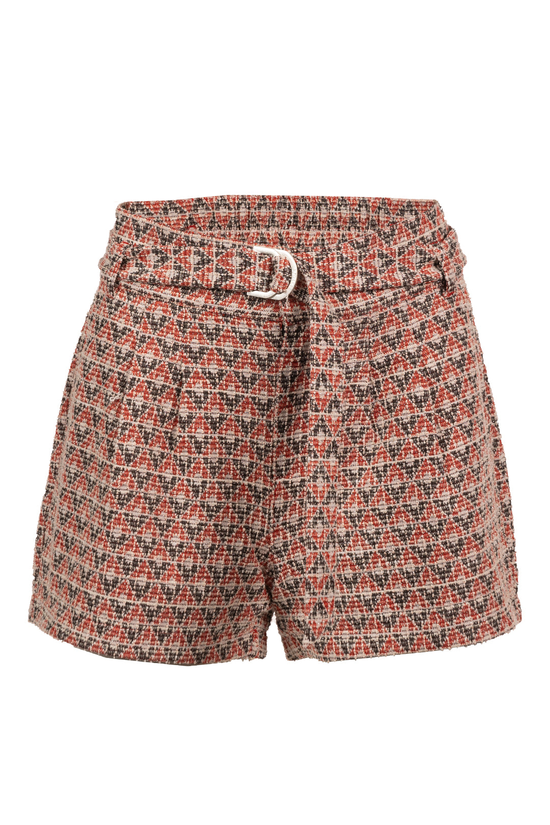 Red tweed pattern shorts | Marsha