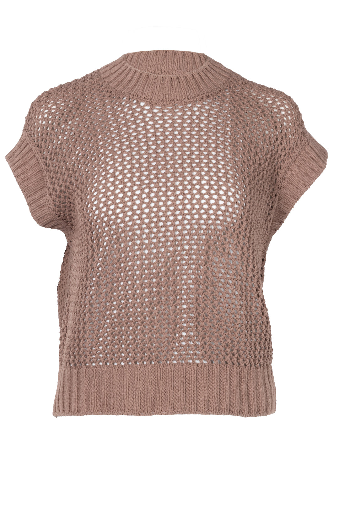 Débardeur court marron en tricot | Malibu JOELLE Collection