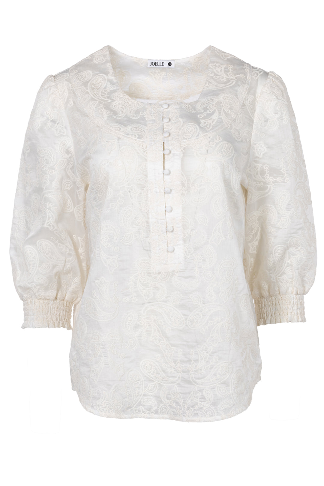 White blouse with short puff sleeves | Juliana