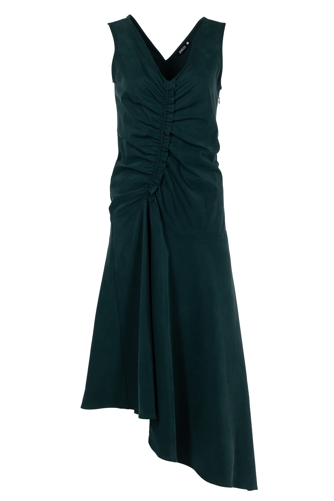 Robe longue asymétrique vert foncé | Rata