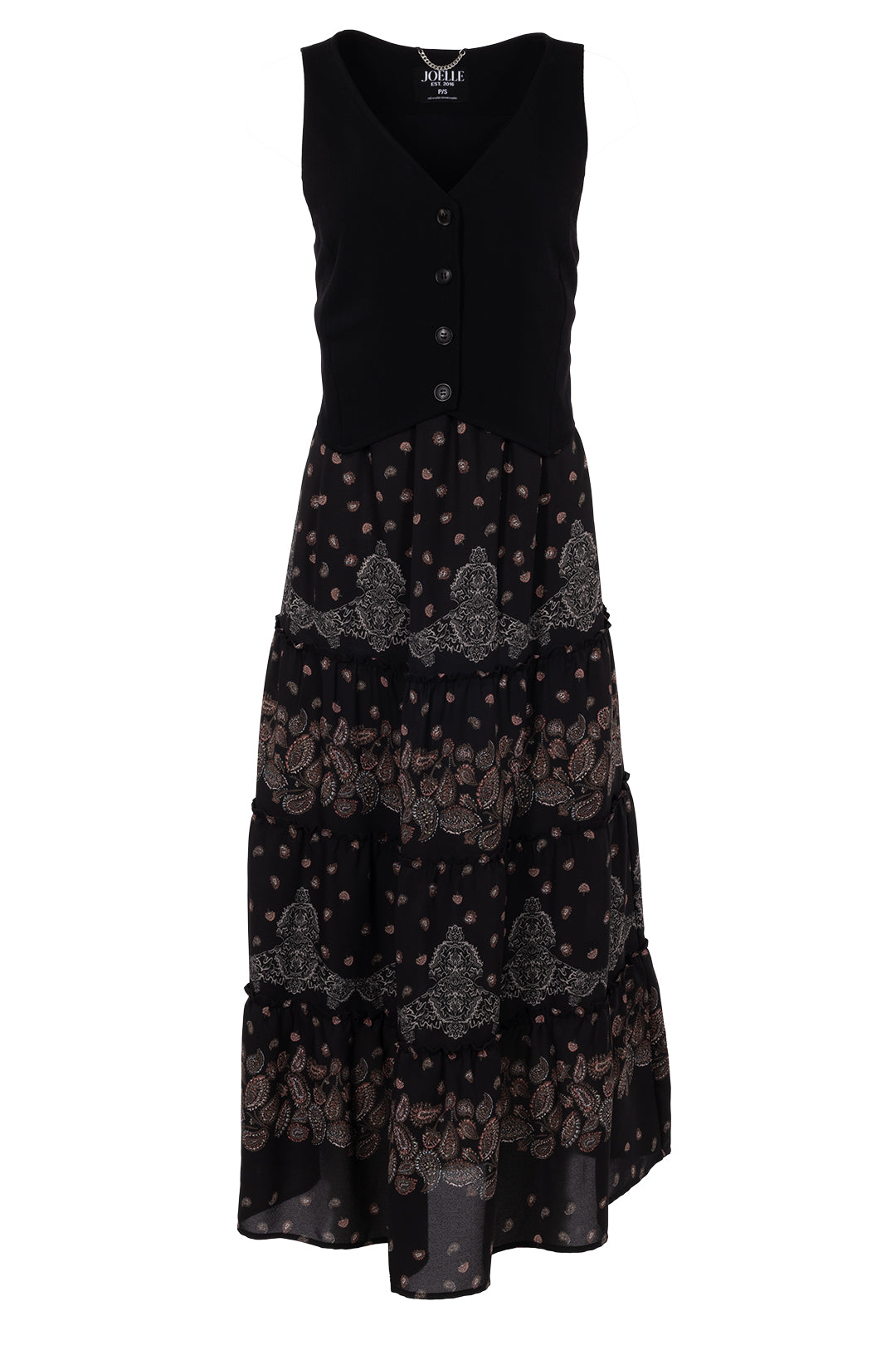 Robe longue noire sans manches | Chelsea JOELLE Collection