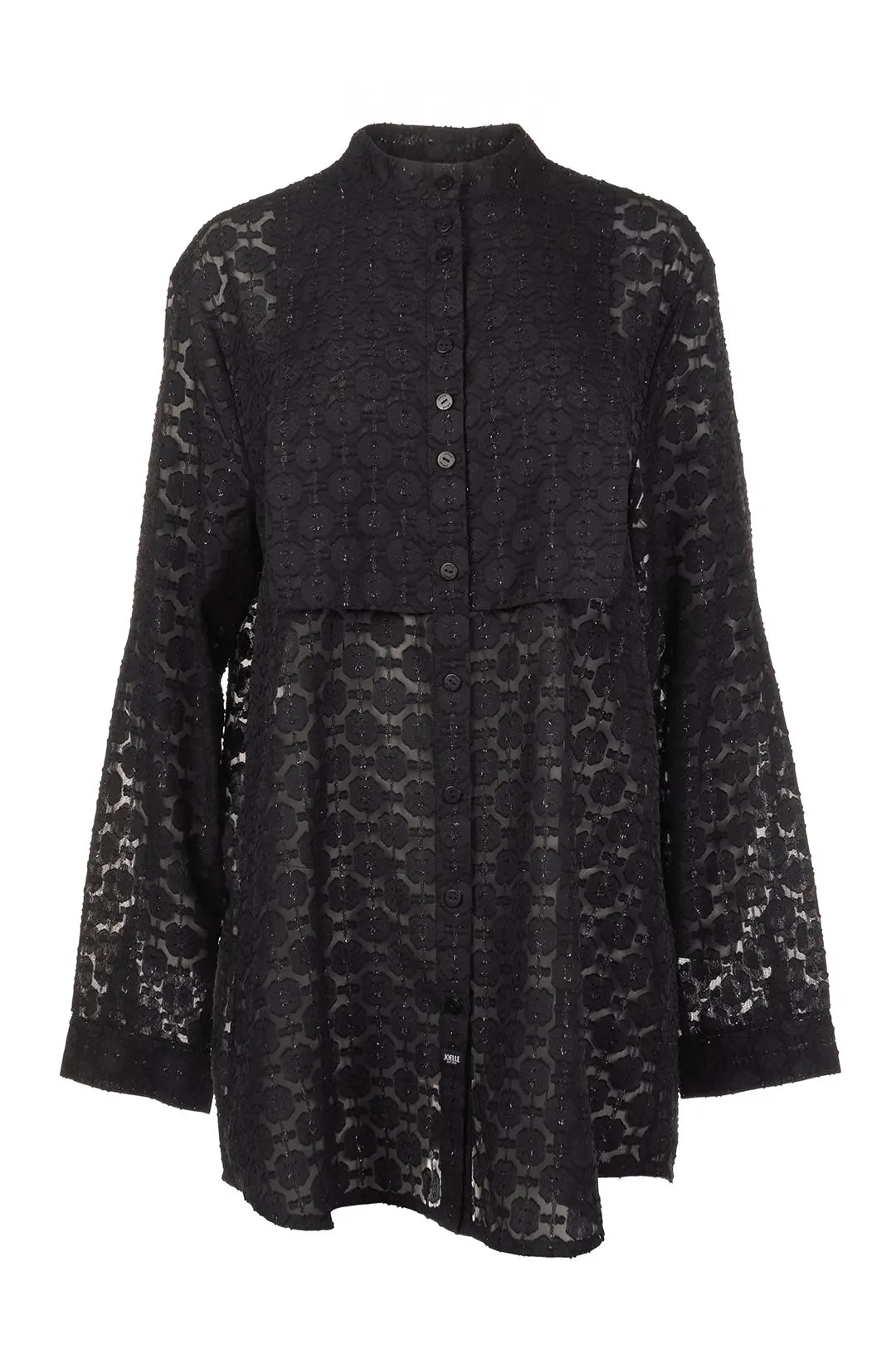 Chemise noire à col officier | Oakberry JOELLE Collection