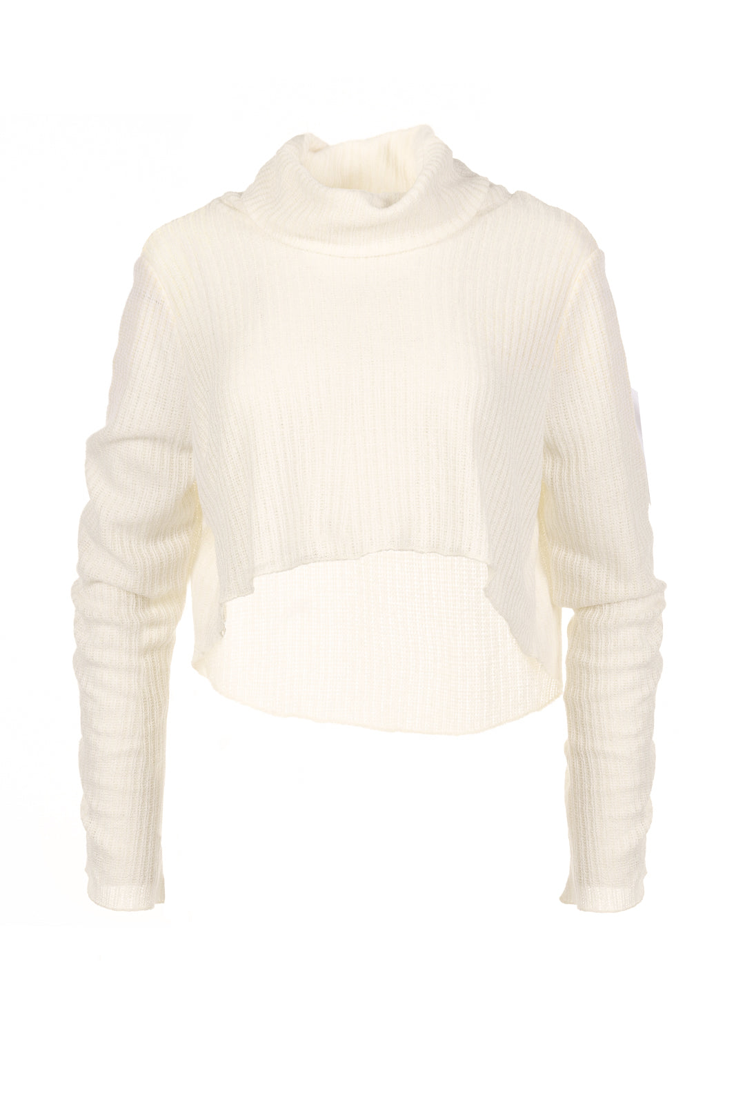Pale yellow cropped long sleeve sweater | Saga