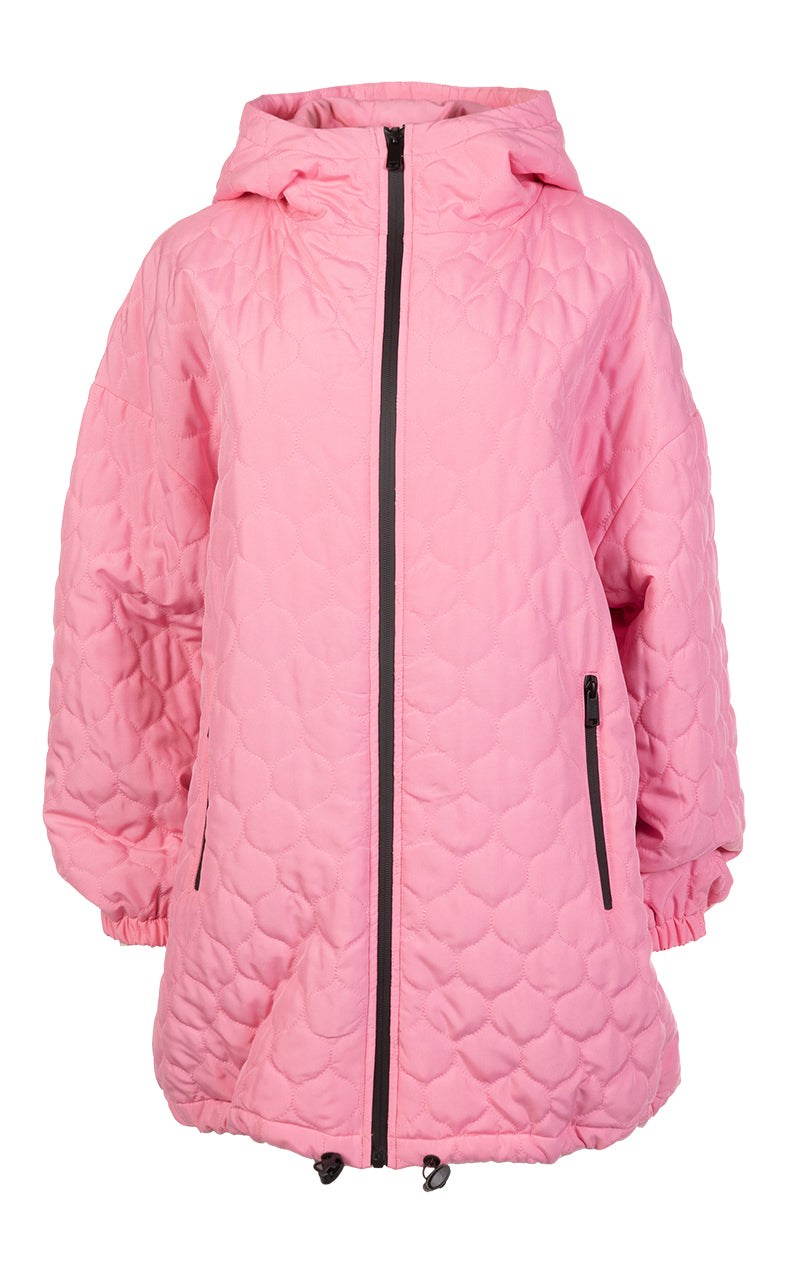 Manteau rose ample matelassé | Adirole