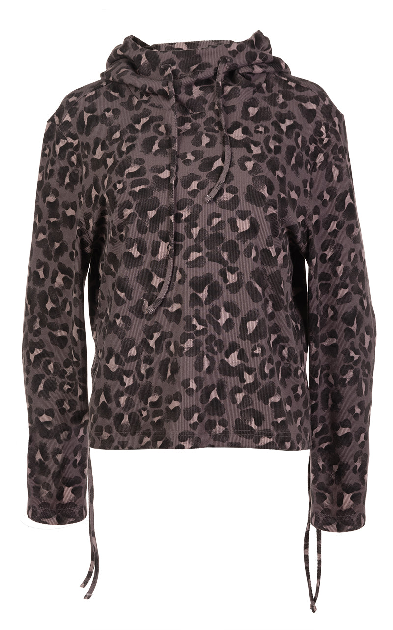 Leopard Pattern Hooded Sweater | Eloune