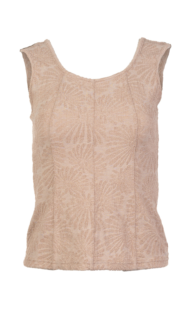 Beige fitted camisole with cutouts | Juju