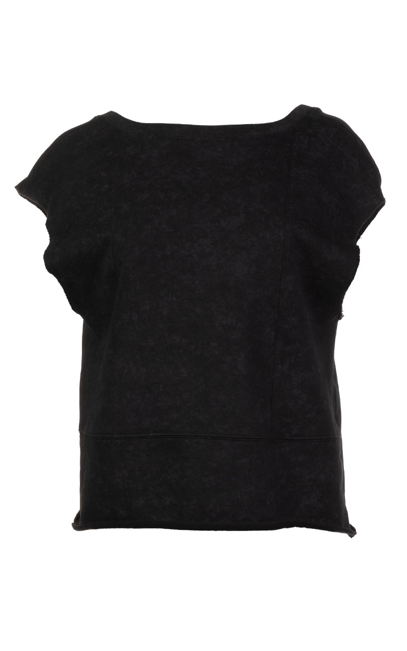Loose black sweater with scoop neckline | Stormey