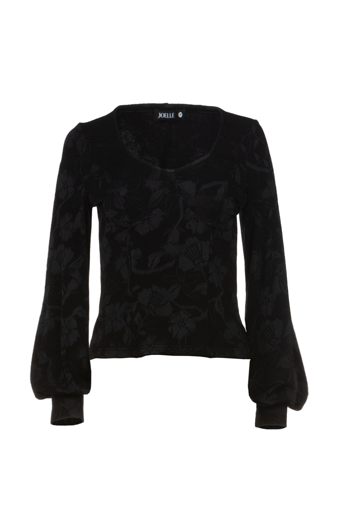 Chandail corset noir à motifs floraux | Sandy