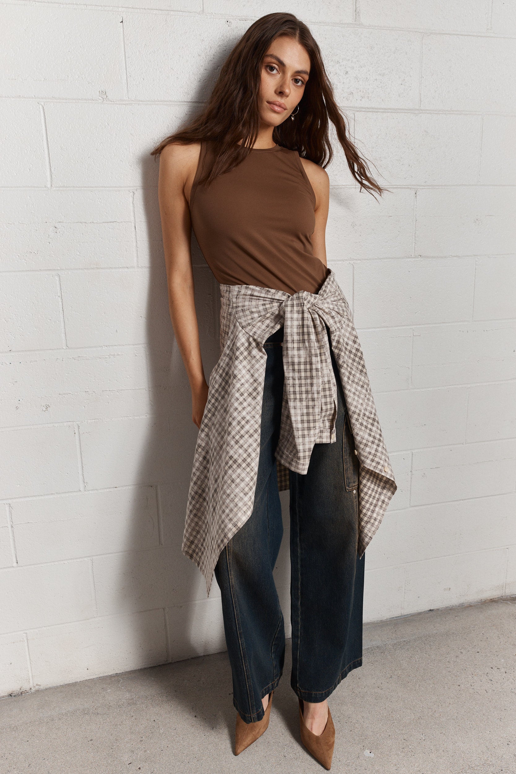 Louisa | Brown scoop neck camisole